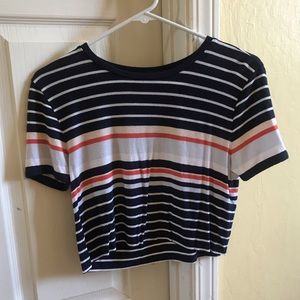 Cropped stripped T-shirt, women’s xs